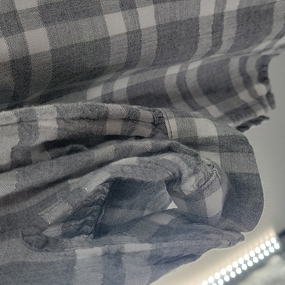 Lane Bryant Gray Checkered Button-Up Shirt - Picture 11 of 15